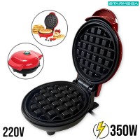 Máquina de Waffle Grill Panqueca Elétrica Prática ST-257 Starmega - Vermelha